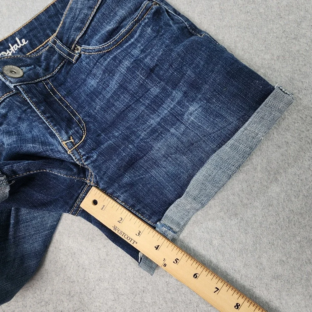 Aeropostale Distressed Boyfriend Jean Shorts‎ Womens Size 2 Blue Denim 30x4.5